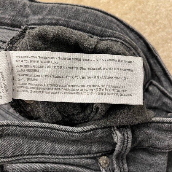 Abercrombie & Fitch Simone High Rise Ankle Denim Womens 28 Black Dots Raw Hem - Picture 4 of 8